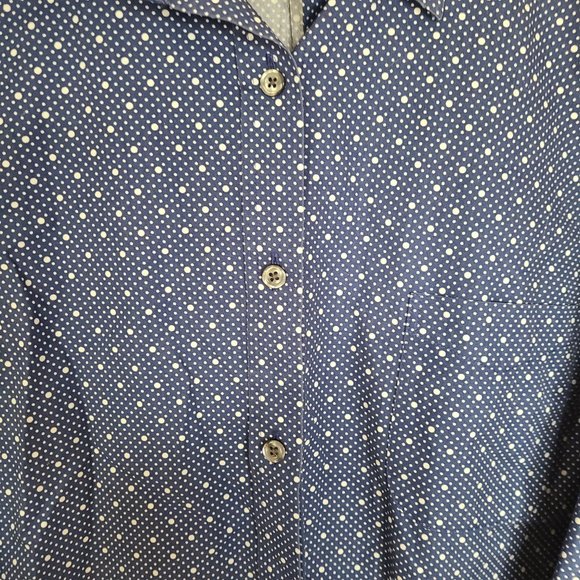 L.L.Bean Women’s Blue Polka Dot Collared Wrinkle Free Button Down Shirt 2X - Picture 5 of 7